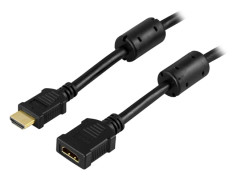 HDMI-förlängningskabel, 19-polig hane, hona, 3 m, svart