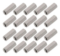 20 st Hex Koppling Mutter 304 Rostfritt Stål Rostfri Hontråd M5 Koppling Mutter Silver
