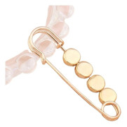 Guld Midjebandsnålar (5-pack) - Justerbara Jeansknappar Cirkel