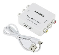 Mini Pal Ntsc Tvåvägs TV-systemkonverterare Växlare Pal till Ntsc Ntsc till Pal Dubbelriktad TV-komposit