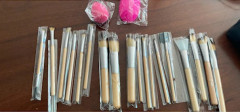 17 st Set med Runda Makeupborstar, Professionella Borstar, Make Up Verktyg, Skönhetskosmetikaborstar