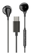 Trådbundna hörlurar för Huawei / Samsung TYPEC In-Ear med Inline-kontroll och mikrofon för mobiltelefon black
