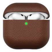 KeyBudz Artisan Series Leather Case for Airpods 4:th gen - Natural Brown