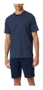 Schiesser Casual Essentials Short Sleeve Pyjama Mörkblå bomull 4XL Herr