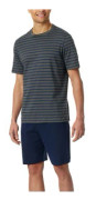 Schiesser Casual Essentials Short Sleeve Pyjama Grå bomull 4XL Herr