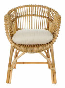 Kerti szék DKD Home Decor Vit Bomull Rattan (64 x 70 x 85 cm)
