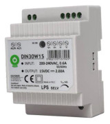 Växelströmförsörjning DIN 30W 15V 2A FÖR DIN-SKENA
