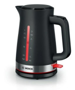 Bosch TWK4M223, 1,7 l, 2400 W, Svart, Plast, Vattennivå indikator, Överhettningsskydd