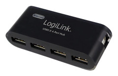 USB 2.0-hub 4-port Svart