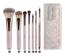 7st/ set Sminkborste med rosett Set Mjukt hår Makeup Skönhetsverktyg Sminkborstar Set