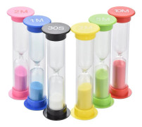 Sandtimer med 6 färgglada glas, 10 minuter / 5 minuter / 3 minuter / 2 minuter