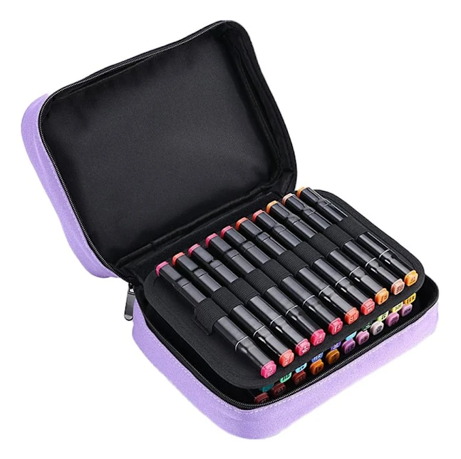 Tote Bag Organizer Fack Canvas Dragkedja Markör Lila