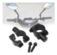Par Universal 8mm Fäste för 22mm Styre Bakspjälgspegel Motorcykel Scooter Svart
