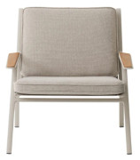 Vipp - Open-Air Lounge Chair - Vipp713 - Fåtölj - Meadow Light Grey/Teak - W69 x L66 x H75 x SH37 cm