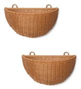 Ferm Living - Braided Wall Pockets - Korg - Natural / set of 2 - W: 45 x H: 41 x D: 18.5 cm