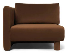 Ferm Living - Dase Sofa - Modulär soffa - Armrest Left - Rich Velvet - 36 Soft Brown - W: 100 x H: 73 x D: 100 cm