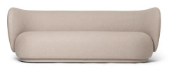 Ferm Living - Rico 3-pers Sofa - Soffa för 3 personer - Main Line Flax - Sand - W: 210 x H: 76.5 x D: 84 cm