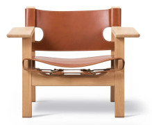 Fredericia Furniture - The Spanish Chair 2226 by Børge Mogensen - Fåtölj - Light Oiled Oak / Cognac Saddle Leather - W82,5 x D60 x H67 x SH33 cm