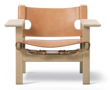 Fredericia Furniture - The Spanish Chair 2226 by Børge Mogensen - Fåtölj - Soap Oak / Natural Saddle Leather - W82,5 x D60 x H67 x SH33 cm