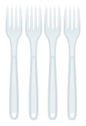 Bestick i ECO-plast, 4-pack Gaffel Klar