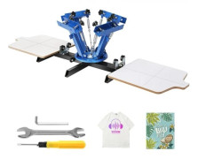 4 Färg 2 Station Silk Screening Screenprint Press Screen Printing Machine