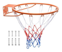 Basketfälg, väggdörrmonterad basketbåge, Heavy Duty Q235 Basket Flex Rim Målbyte med nät, standard 18" hängande basketbåge för både inomhus och utomhu
