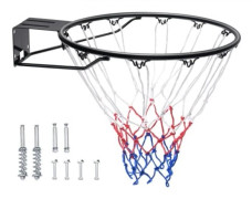Basketfälg, väggdörrmonterad basketbåge, Heavy Duty Q235 Basket Flex Rim Målbyte med nät och dubbelfjäder, Standard 18-tums hängbåge för utomhusbruk f