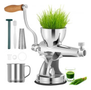 Manuell Wheatgrass Juicer Rostfritt stål Handvev Vetegräs Juicer Hand Wheatgrass Juicer med sugkoppsbas och bordsklämma Manuell Juicer Extractor för i