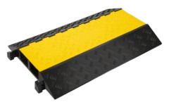 2-kanals kabelskydd Gummikabelramper 66000lbs per axelkapacitet Skyddskabel Tråd Sladd Ramp Uppfart Gummi Trafikskydd Kabelskydd