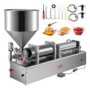 Pneumatisk kolvfyllare 1000-5000ml Volym Semi Auto Fyllningsmaskin 50L Hopper Rostfritt stål Pneumatisk Dual-use Pasta Vätskefyllningsmaskin för kräm,