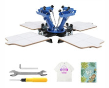 4 Färg 4 Station Silk Screening Screenprint Press Screen Printing Machine