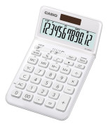 Casio JW-200SC, Skrivbord, Grundläggande, 12 siffror, Visa tippning, Batteri/solcell, Vit