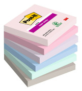 Post-it® Soulful Super Sticky Notes 76x76 mm - med 6 stk. ass. farver