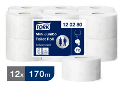 Toalettpapper Tork Advanced Mini Jumbo T2 12rl/fp
