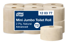 Tork Toalettpapper Mini Jumbo T2 Natur Advanced 12 rullar/trp