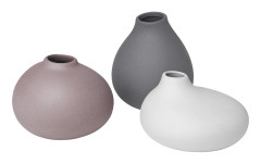 NONA, Set med 3 Vaser - Pewter, Micro Chip, Bark - Blomus