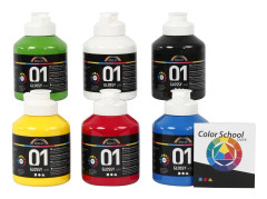 Akrylfärg blank 500ml mix 6/fp