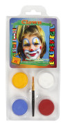 Eulenspiegel ansiktsfärg - motivset, mixade färger, Clown, 1set