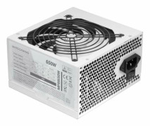 Mars Gaming MPIII650, 650W ATX PC-strömförsörjning, 5 års garanti, AI-RPM Silent Technology, 85 % effektivitet, vit