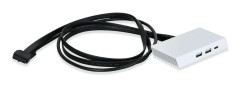 Lian Li - I/O-gränssnittskit för systemskåp - USB 3.1 typ C och 2 x USB 3.0 typ A - kan monteras under skåp - vit - 80 cm