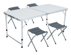 Campingset AGIS bord + 4 stolar Vit