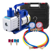 Vakuumpump 4,8 CFM- VEVOR - 136 L-min Enkelsteg 1720 RPM Fördelare Luftkonditionering Blå och Silver