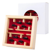 Trä labyrint brädspel Montessori leksaker marmor labyrint vuxna barn och ungdomar intelligens boll boll balans koncentrationsspel pedagogiska leksaker Eight steel balls red