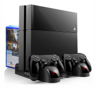 PS4 Ställ Kylfläktstation för Playstation 4/PS4 Slim/PS4 Pro, PS4 Pro Vertikalt Ställ med 12 Spelplatser