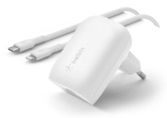 Belkin BoostCharge - Strömadapter - PPS-teknik - 30 Watt - 3 A - PD 3.0 (24 pin USB-C) - vit
