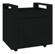 Skrivbordsvagn svart 60x45x60 cm konstruerat trä