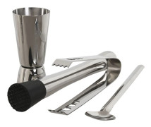 Cocktailset Home ESPRIT Silvrig Rostfritt stål 500 ml 8 x 8 x 21 cm