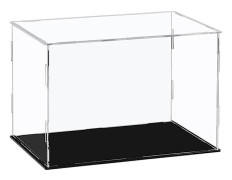 Akryl Displaybox Klar Akryl Bänkskivsdisplay Kub för Samlarfigurer - Svart, 30x20x20cm (11.8x7.9x7.9in)
