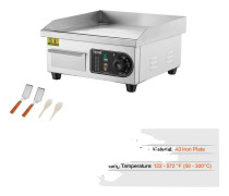 Elektrisk Bänkskivgrill, 4400W Effekt, Non-Stick Matlagningsyta,2800W 18 tum
