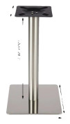 Rostfritt stål bordsben, fyrkantig basplatta, höjd 72 cm,Silver